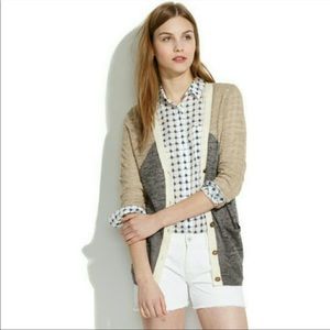 Madewell Arrowpoint Colorblock Gray Cardigan XS